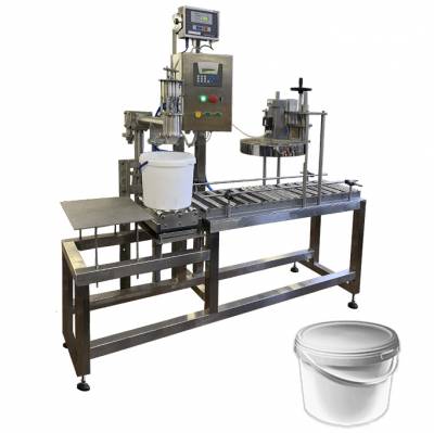 Máquina semiautomática para llenado de Tinas (cubos) SATM